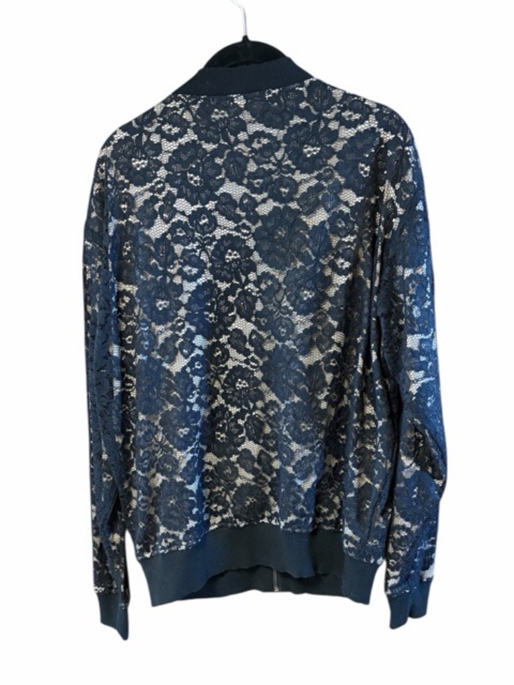 Express Black Lace Bomber Jacket - Picture 3 of 6